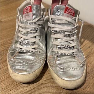Golden Goose Metallic Silver Sneakers
